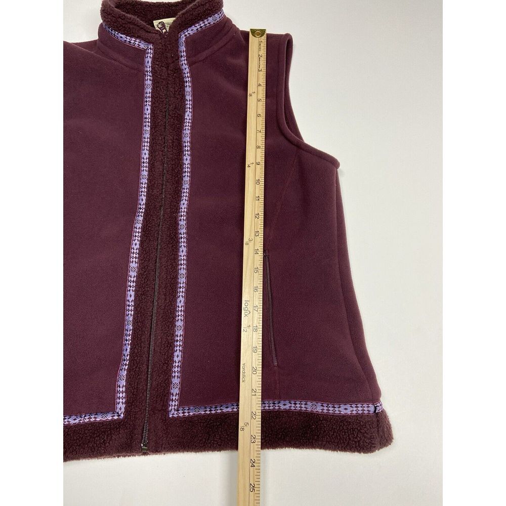 Cabela's Violet Sleeveless Womens Fleece Vest Size L Nordic Pattern Detail - Picture 2 of 8